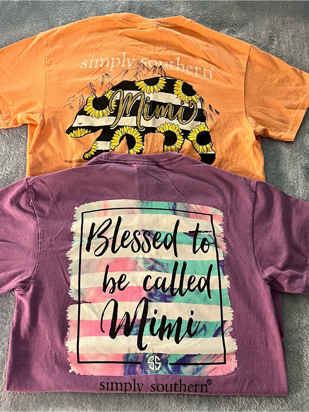 Simply Southern "Blessed to be Called Mimi" Graphic Tee - Purple and Coral